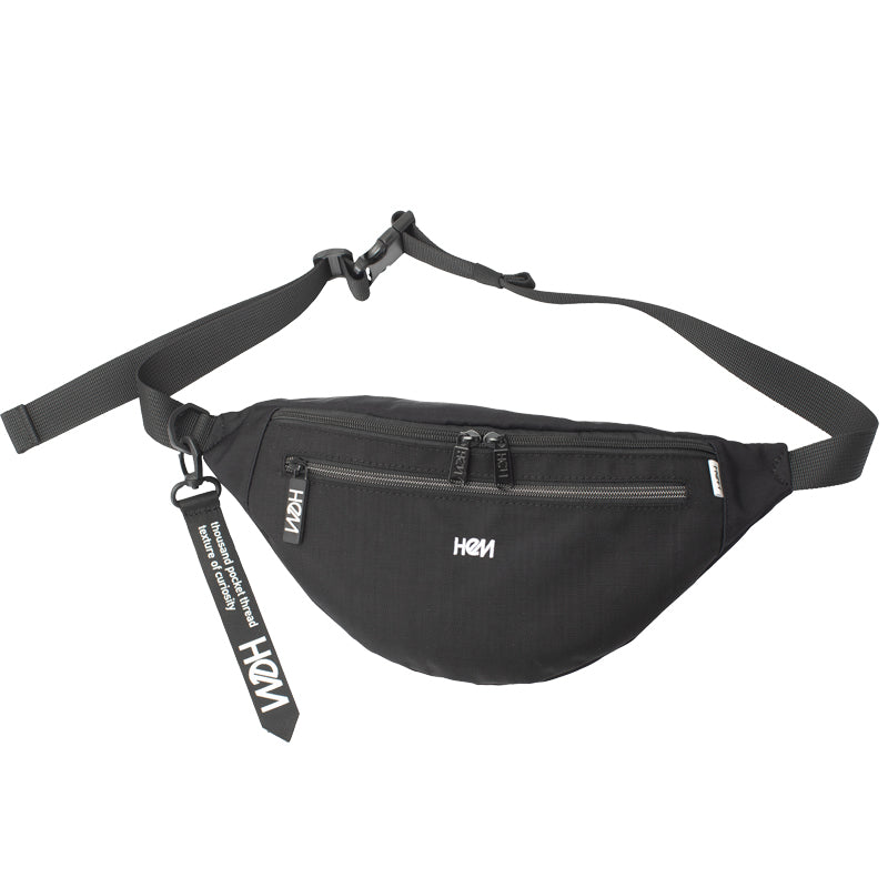 ダニー ウエストポーチ｜HeMロゴ｜異素材ナイロン｜シンプル＆洗練